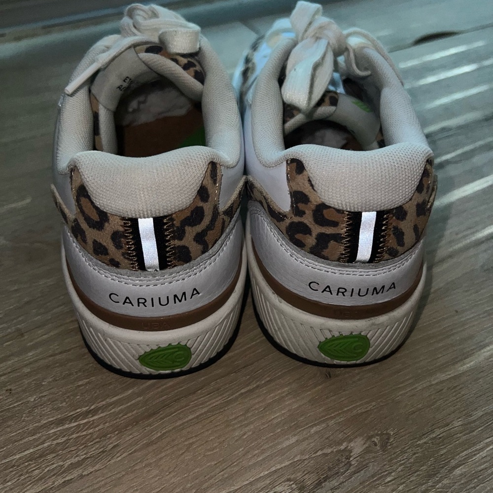 Cariuma White leather and Leopard print Sneakers - Picture 3 of 8